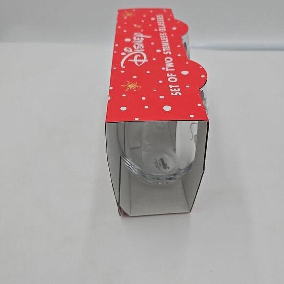 Mickey Mouse & Minnie Mouse Glasses Stemless 2 NIB Holiday Glass DISNEY - Picture 3 of 7